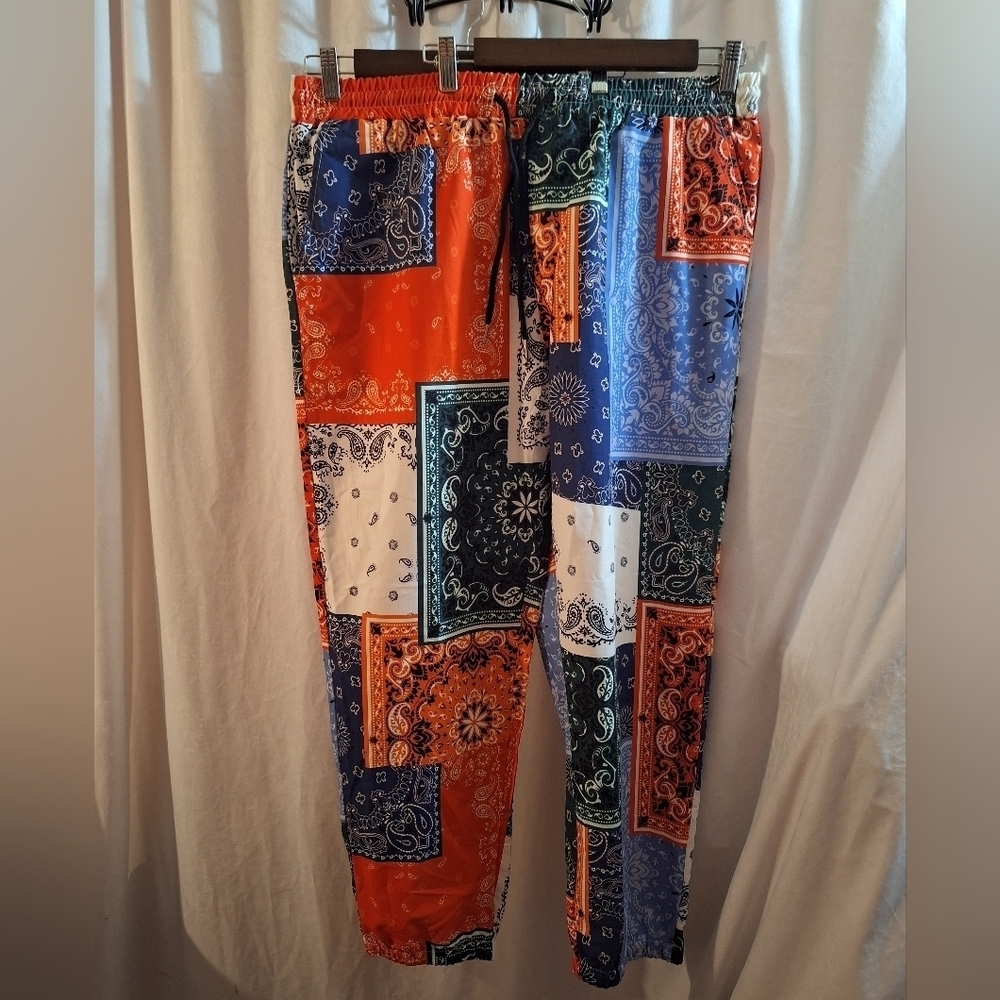 Colorful Bandana Print Pants